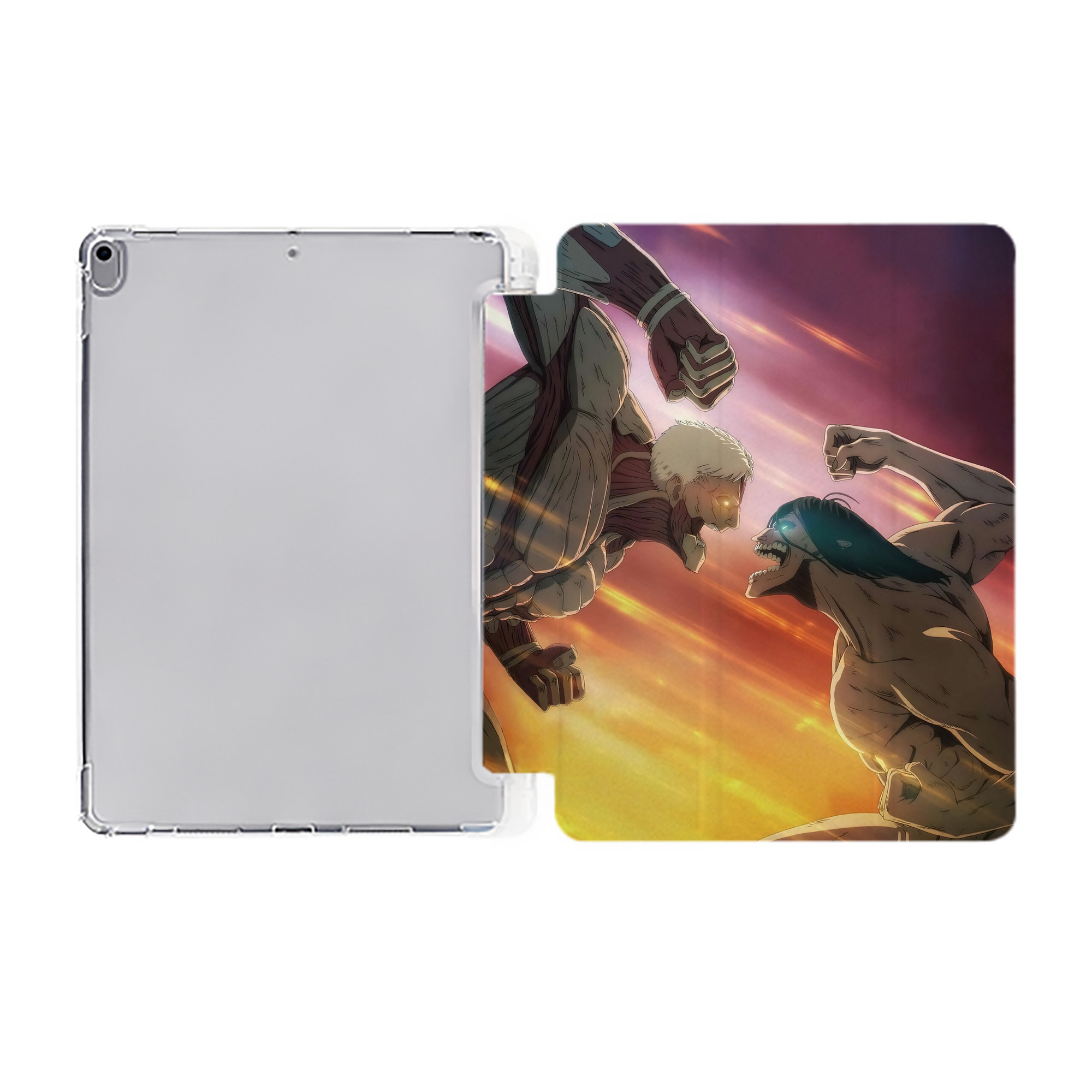 （画像用） 進撃の巨人 Attack on Titan IPad ケース ペン収納付き 三つ折りスタンド PUレザー×シリコン 対応機種9.5/10.5/10.9インチ